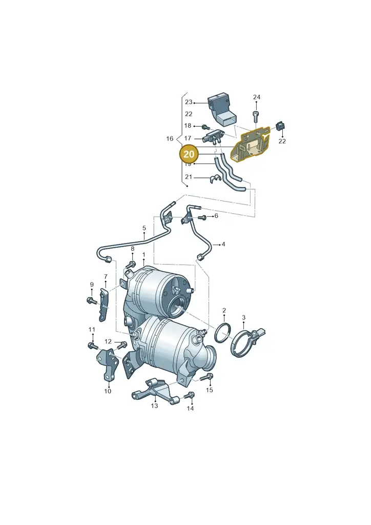 05E131850D — Volkswagen Passat estate (2023-) diagram 2f0253110, position 20