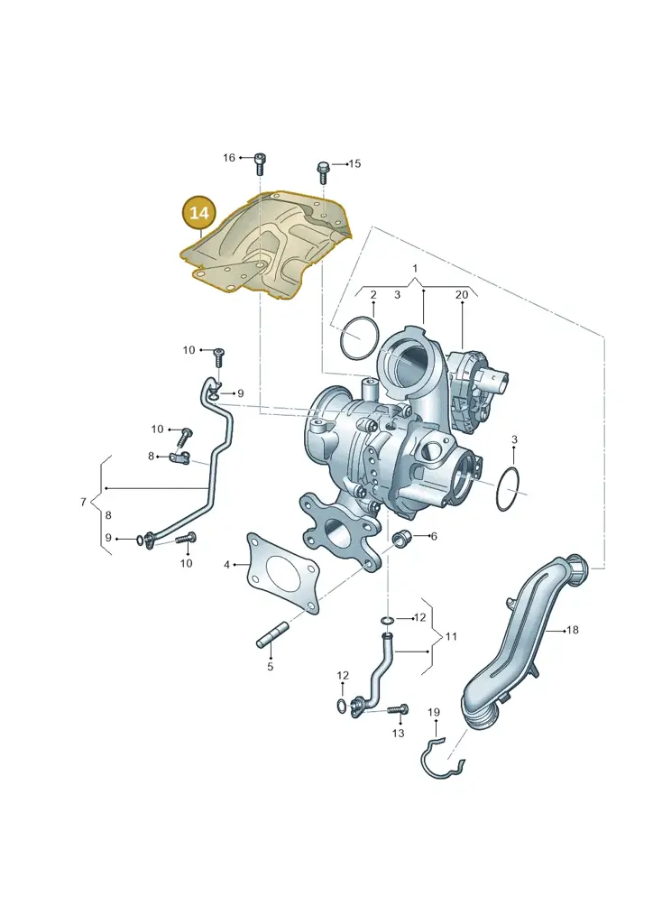 05E253041J — Volkswagen Taos 1.4 (2020-2024) diagram 827145251, position 14