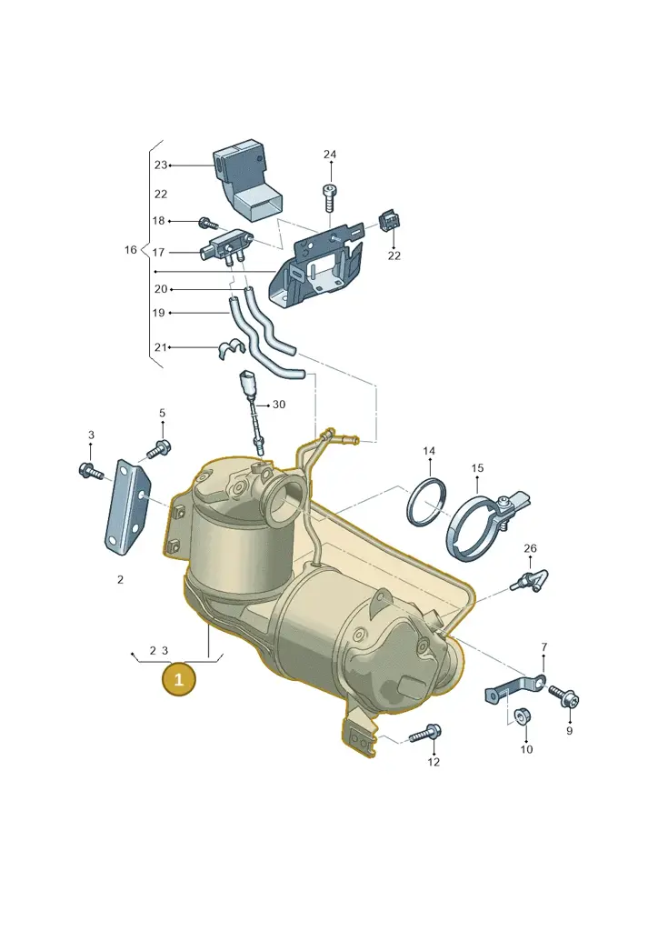 05E254701G — Audi A3 Sportback (2019-2025) diagram 596253025, position 1