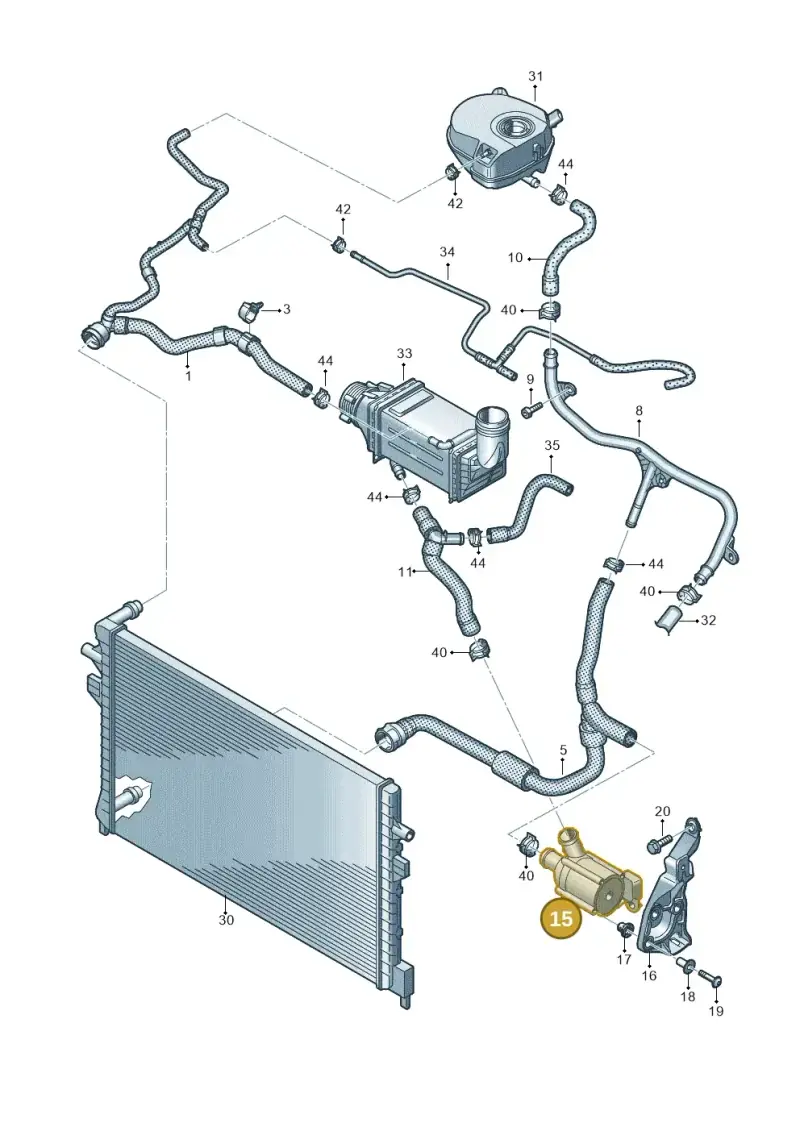 05E965561 — Volkswagen Golf 2.0 BlueMotion (2019-2024) diagram 803121162, position 15