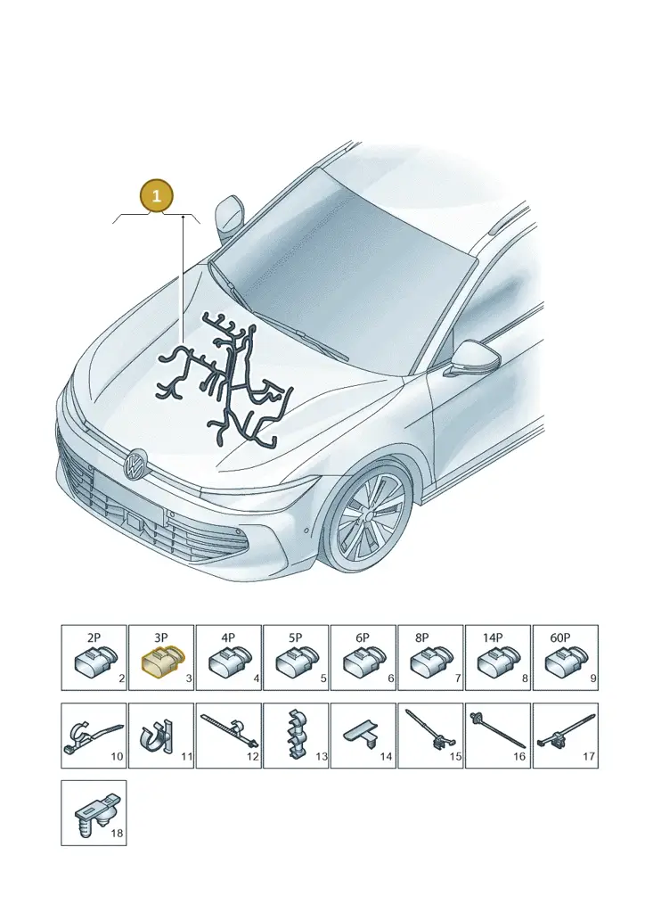 05E971610T — Volkswagen Passat estate (2023-) diagram 3j0971250, position 1