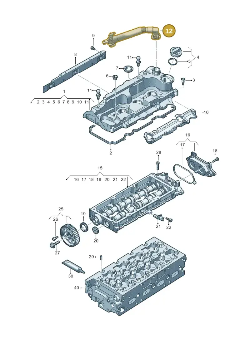 05L103493F — Audi A5 Limousine (2024-2025) diagram fys103700, position 12