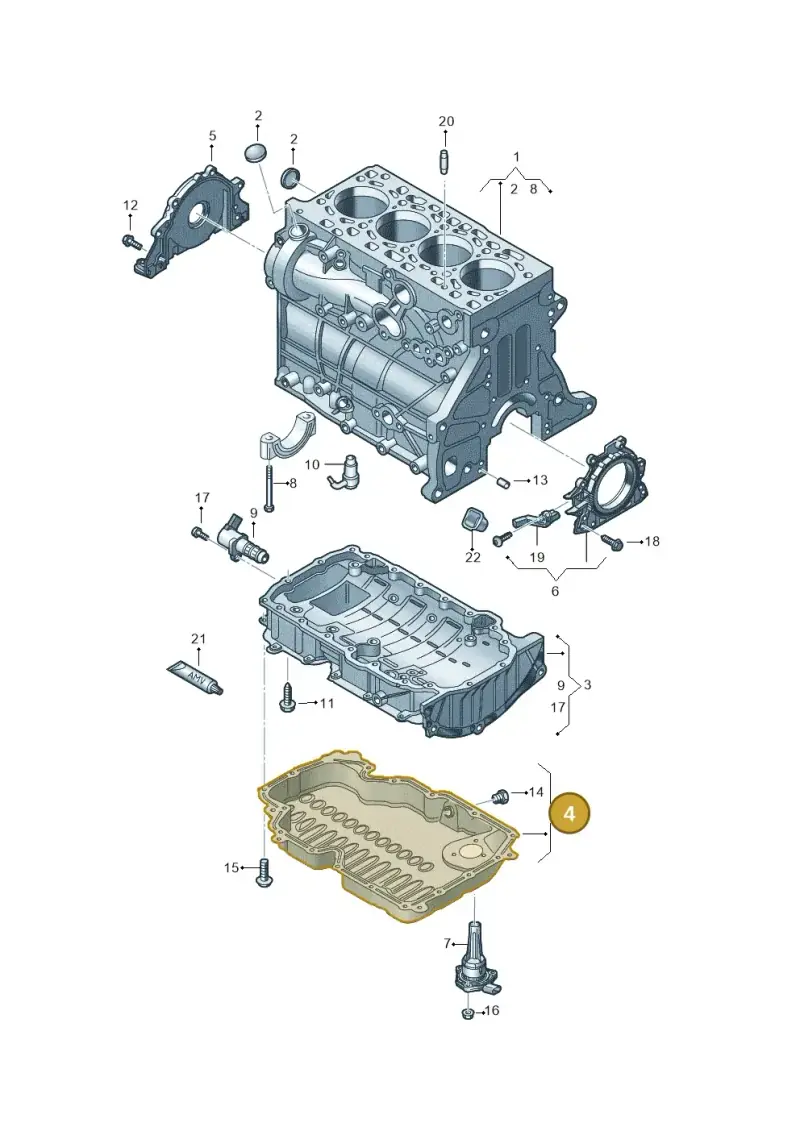 05L103602 — Skoda Octavia (2019-2022) diagram 5h0103036, position 4