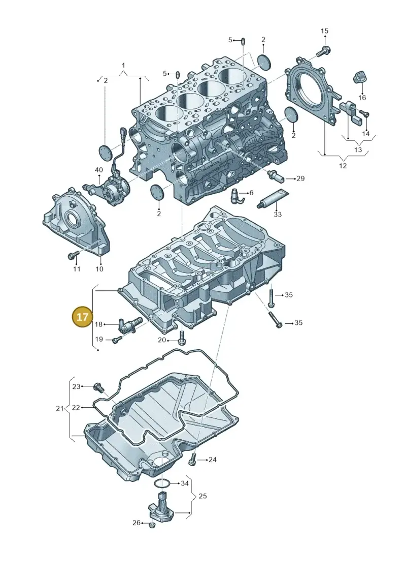 05L103603D — Audi A6 (2018-2025) diagram 849103350, position 17