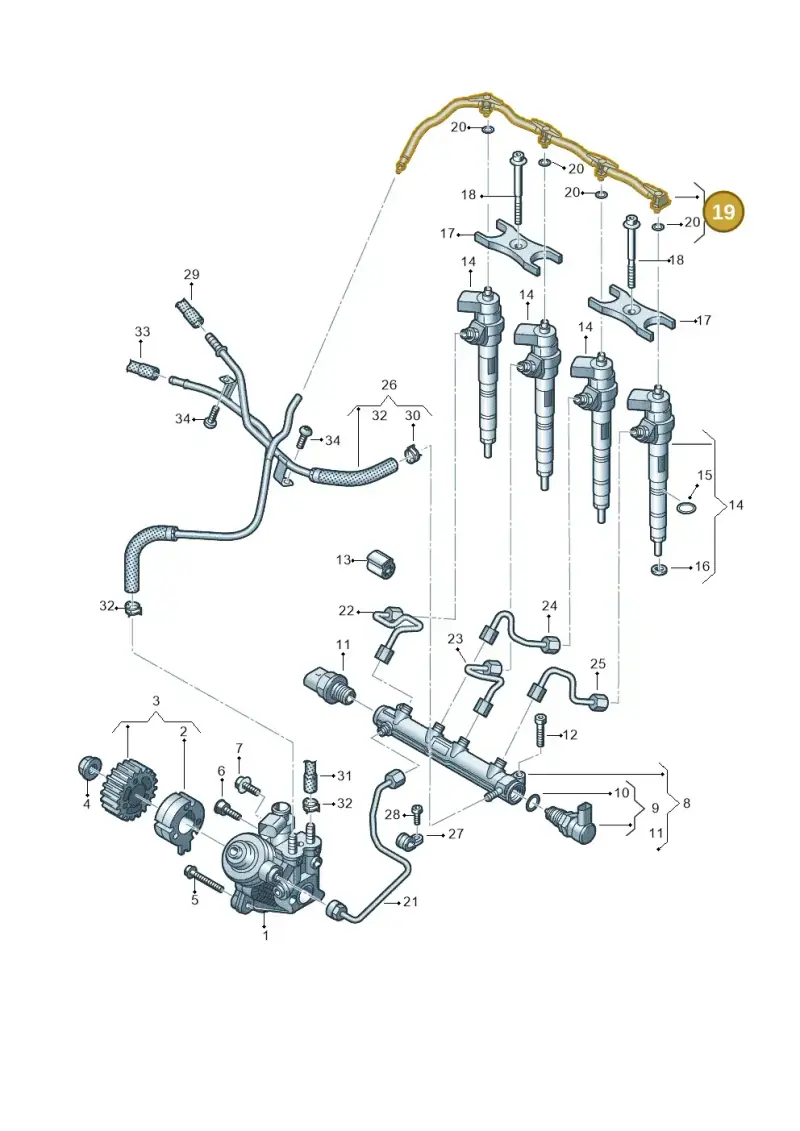 05L130235 — Volkswagen Tiguan 2.0 4Motion (2017-2024) diagram 793130020, position 19