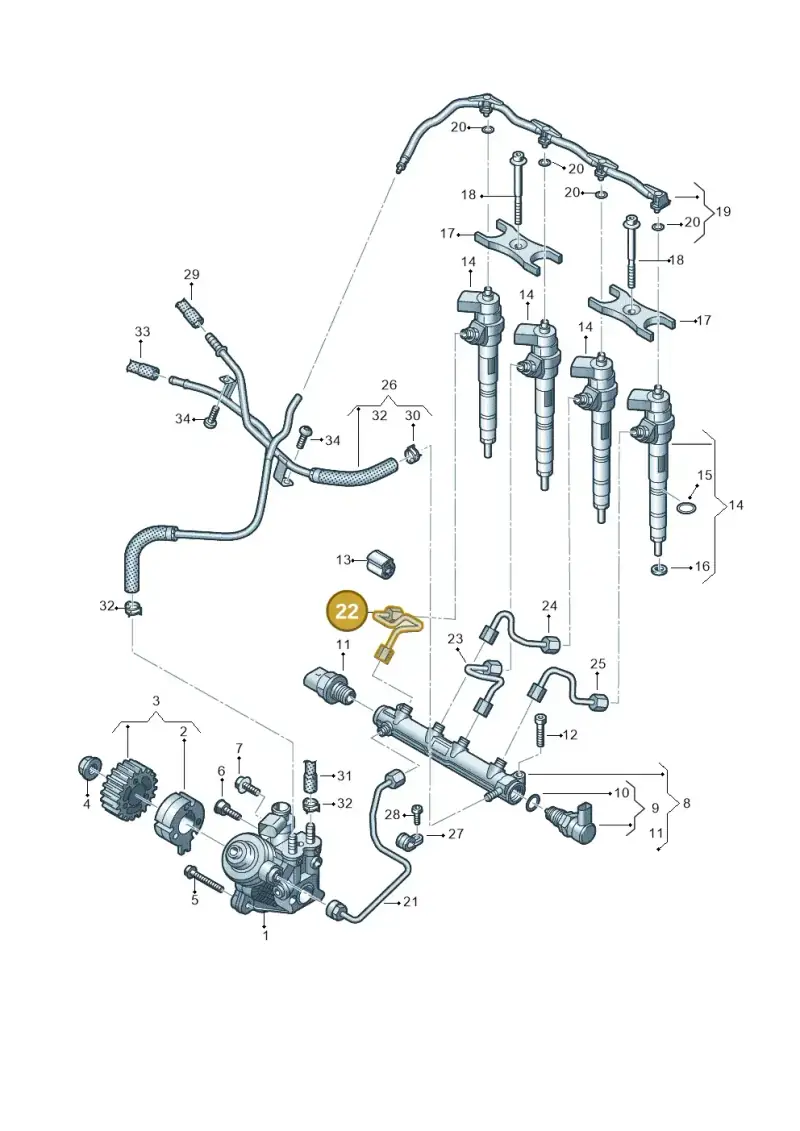 05L130301 — Volkswagen Tiguan 2.0 4Motion (2017-2024) diagram 793130020, position 22