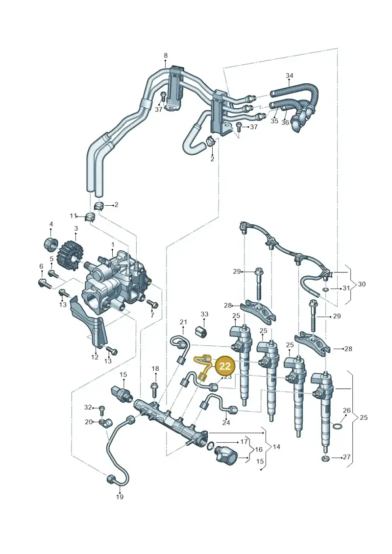 05L130302A — Volkswagen Transport. multivan (2019-2024) diagram 7ep130015, position 22