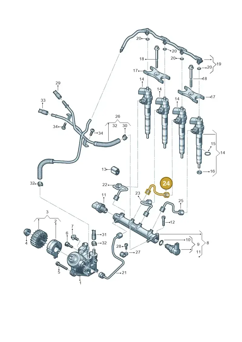 05L130303 — Volkswagen Tiguan 2.0 4Motion (2017-2024) diagram 793130020, position 24