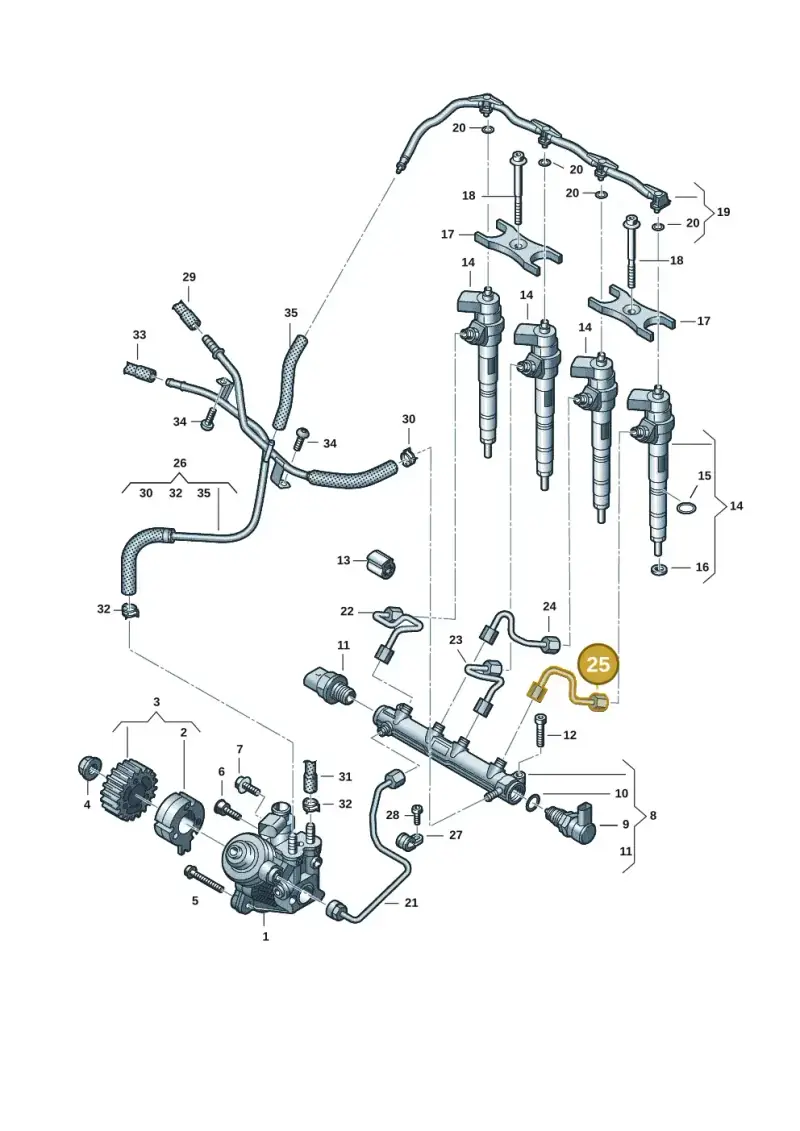 05L130304 — Volkswagen Passat estate (2023-) diagram 2ka130010, position 25