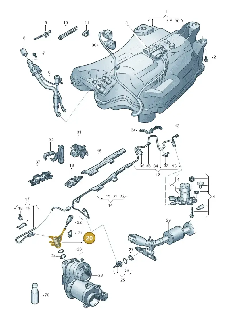 05L131113J — Skoda Octavia (2019-2022) diagram 585253100, position 20