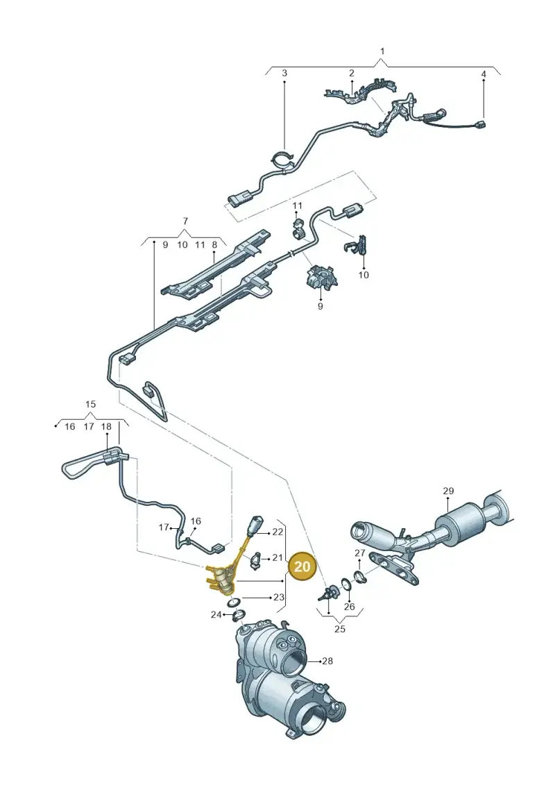 05L131113J — Audi A3 Sportback (2019-2025) diagram 596201510, position 20