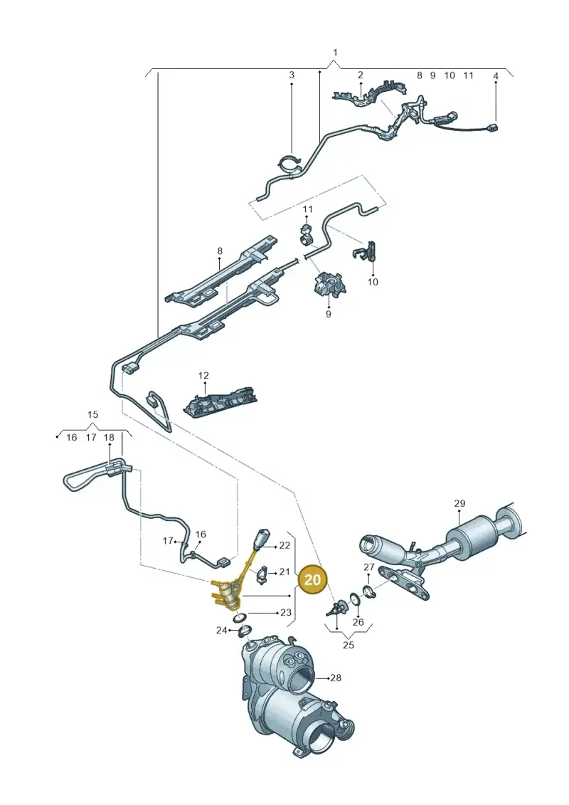 05L131113J — Audi A3 Sportback (2019-2025) diagram 596201540, position 20