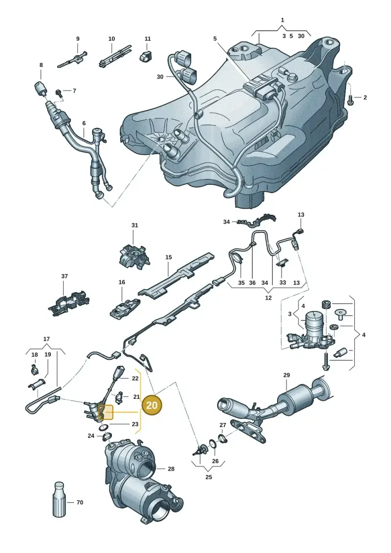 05L131113P — Skoda Octavia (2019-2022) diagram 585253102, position 20
