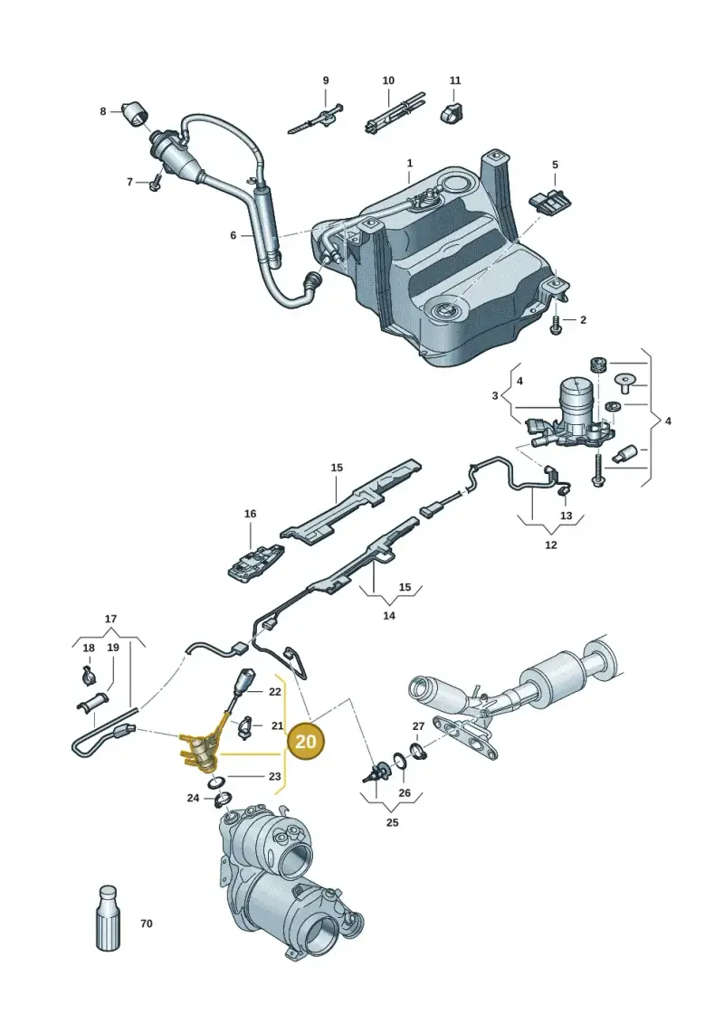 05L131113P — Skoda Superb Combi (2015-2024) diagram 793253058, position 20
