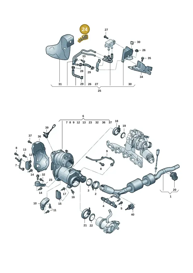 05L131213 — Volkswagen Golf 2.0 BlueMotion (2019-2024) diagram 2ka253050, position 24