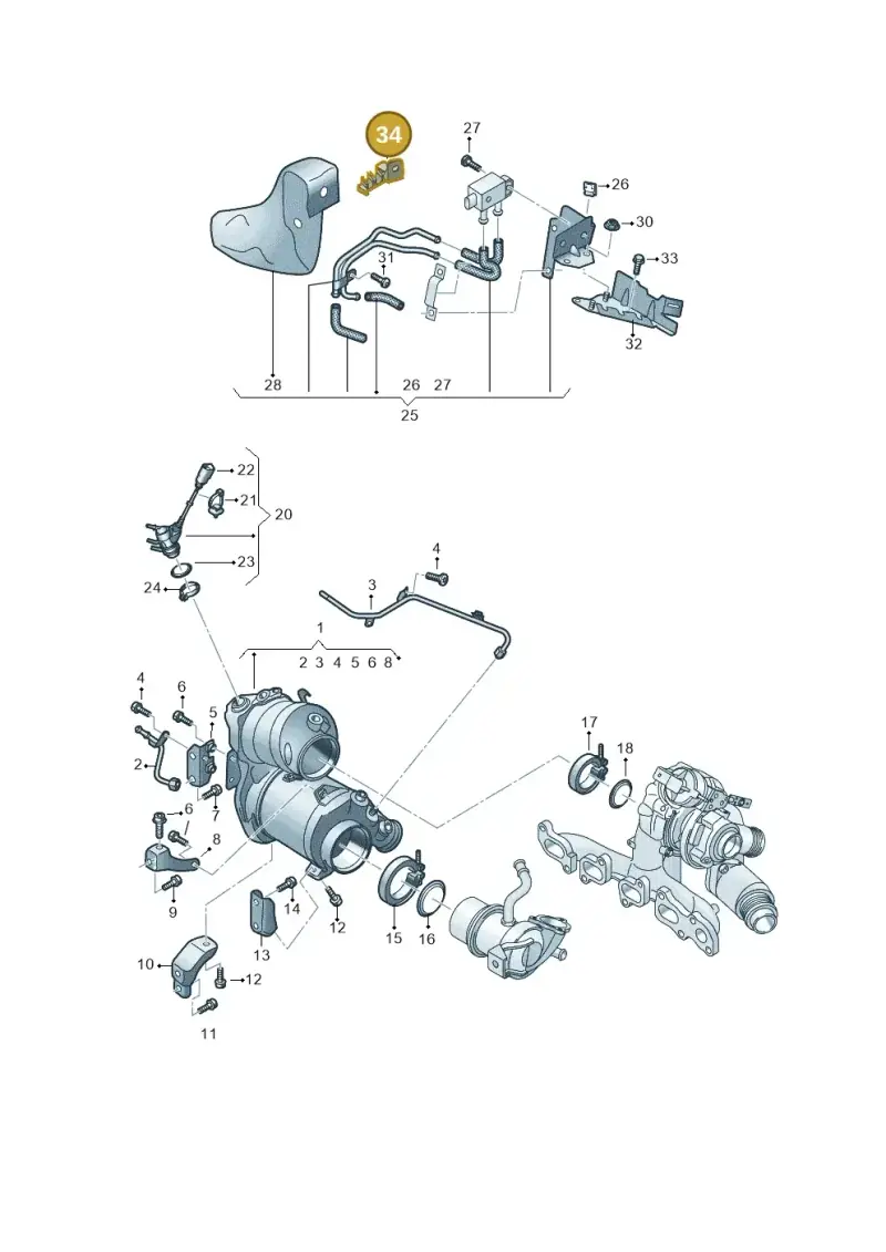 05L131213 — Volkswagen Passat estate (2023-) diagram 3j0253162, position 34