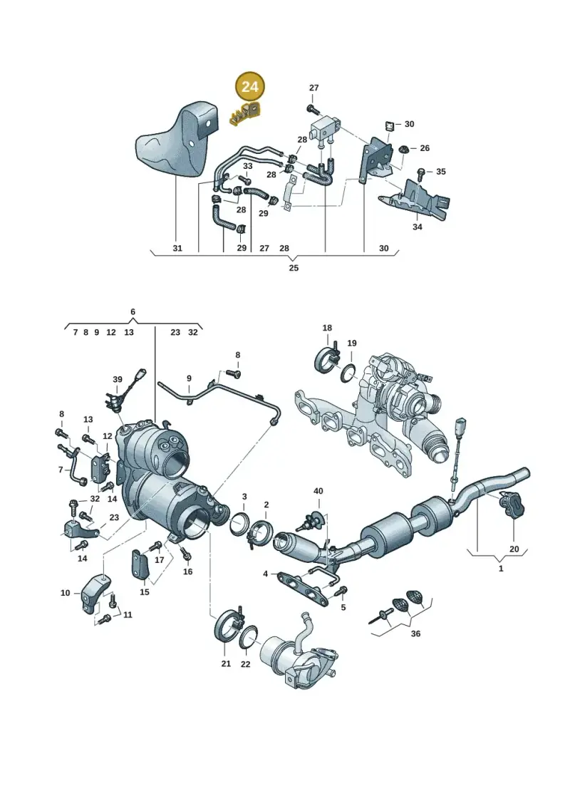 05L131213 — Volkswagen Tiguan 2.0 4Motion (2017-2024) diagram 884253072, position 24
