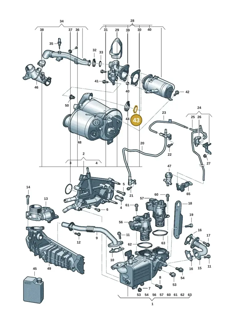 05L131547D — Volkswagen Transport. multivan (2019-2024) diagram 7ep131020, position 43