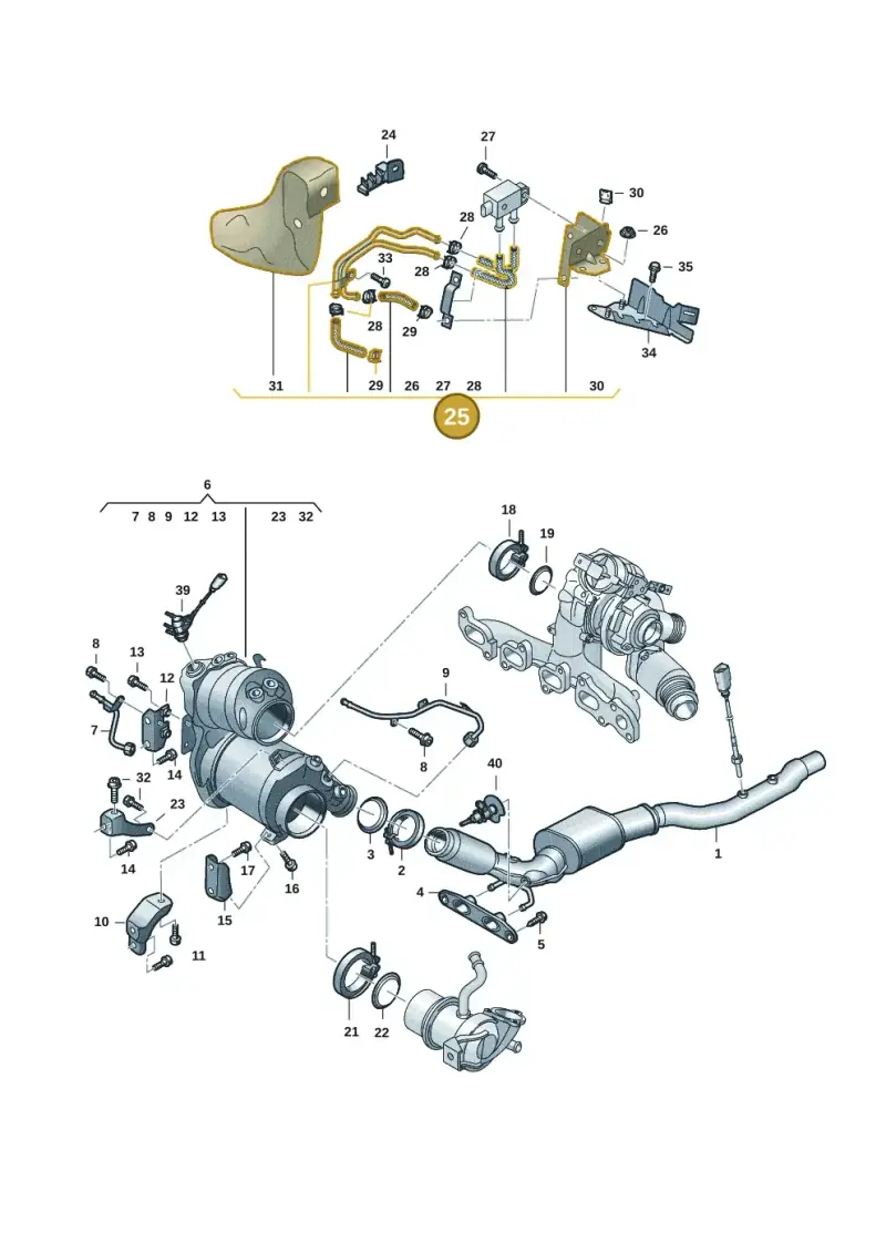 05L131552AS — Volkswagen Golf 2.0 BlueMotion (2019-2024) diagram 793253055, position 25