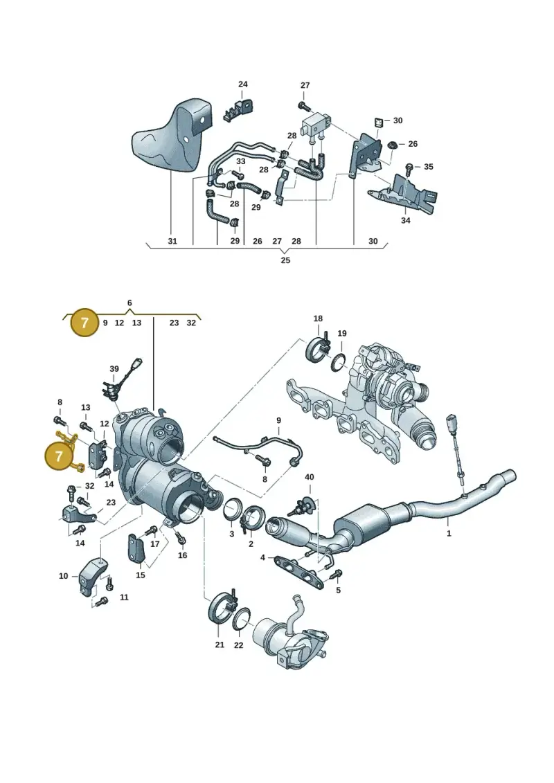 05L131582AA — Volkswagen Golf 2.0 BlueMotion (2019-2024) diagram 793253055, position 7