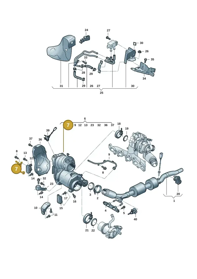 05L131582AB — Volkswagen Golf 2.0 BlueMotion (2019-2024) diagram 2ka253050, position 7