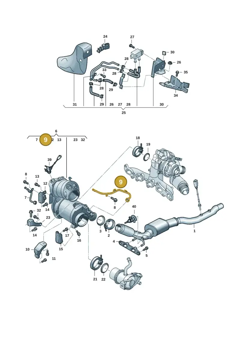 05L131582J — Volkswagen Golf 2.0 BlueMotion (2019-2024) diagram 793253055, position 9