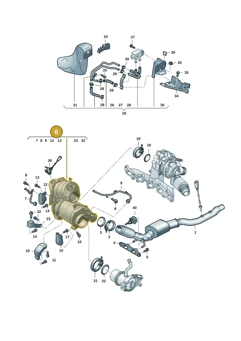 05L131602EX — Volkswagen Golf 2.0 BlueMotion (2019-2024) diagram 793253055, position 6