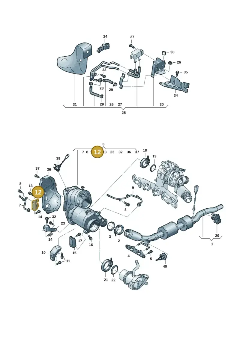 05L131645M — Volkswagen Golf 2.0 BlueMotion (2019-2024) diagram 2ka253050, position 12