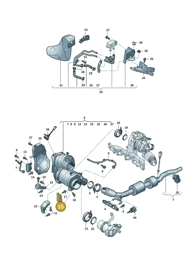 05L131645P — Volkswagen Golf 2.0 BlueMotion (2019-2024) diagram 2ka253050, position 15