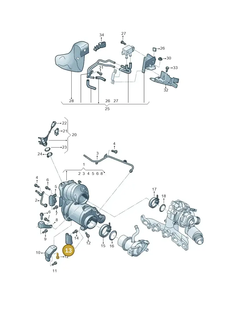 05L131645P — Volkswagen Passat estate (2023-) diagram 3j0253162, position 13
