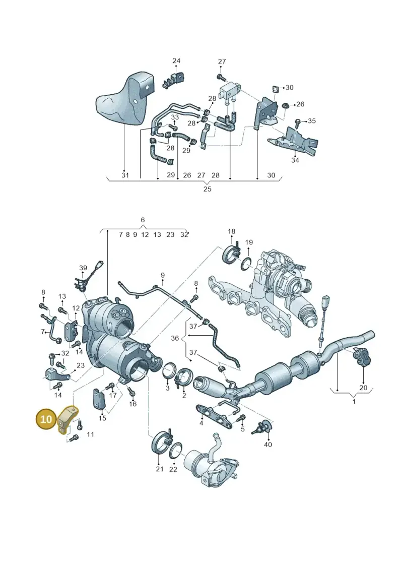 05L131645Q — Volkswagen Golf 2.0 BlueMotion (2019-2024) diagram 793253054, position 10