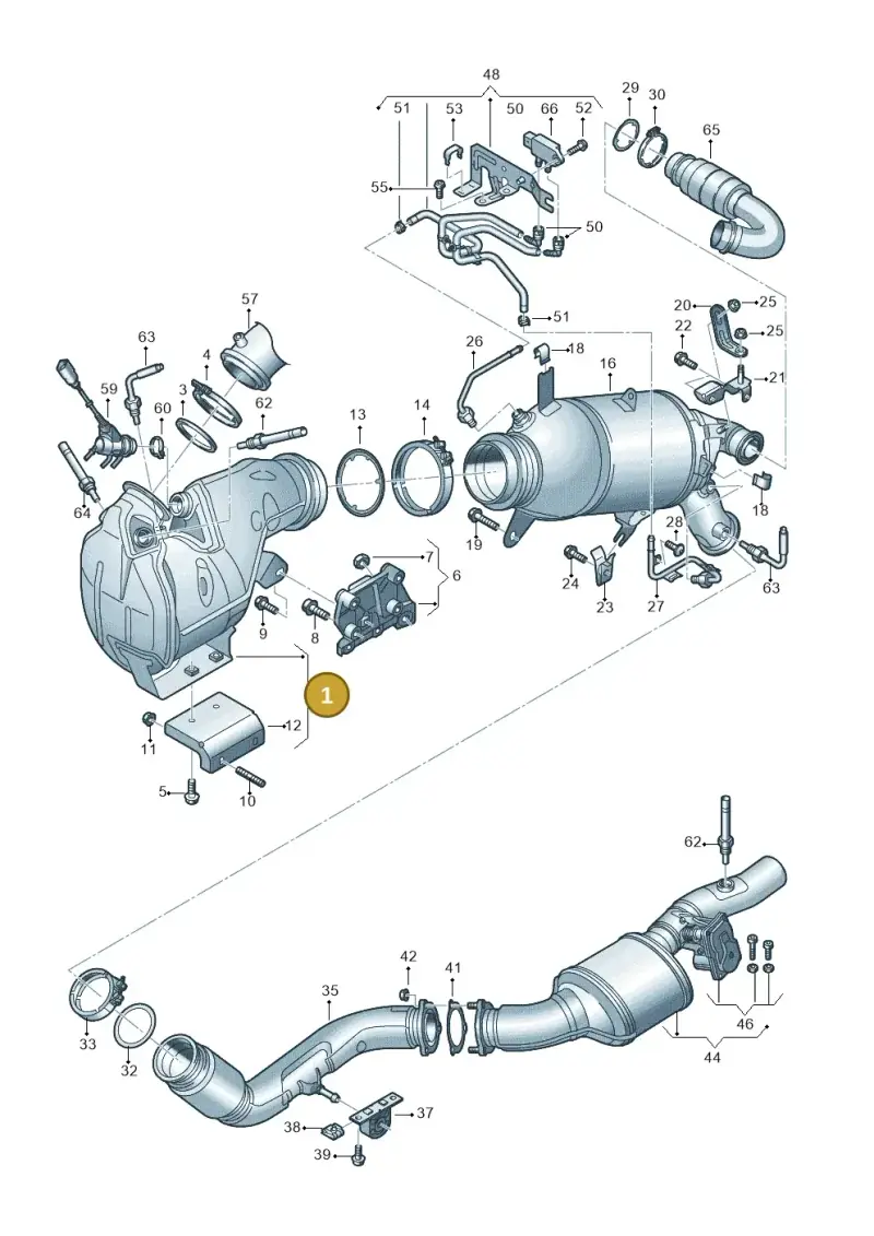 05L131695EX — Audi A6 (2018-2025) diagram 848253070, position 1