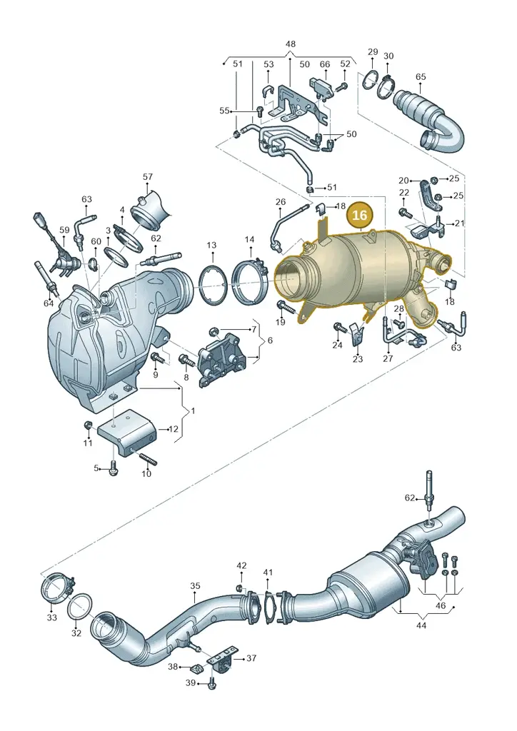 05L131765S — Audi A6 (2018-2025) diagram 848253070, position 16
