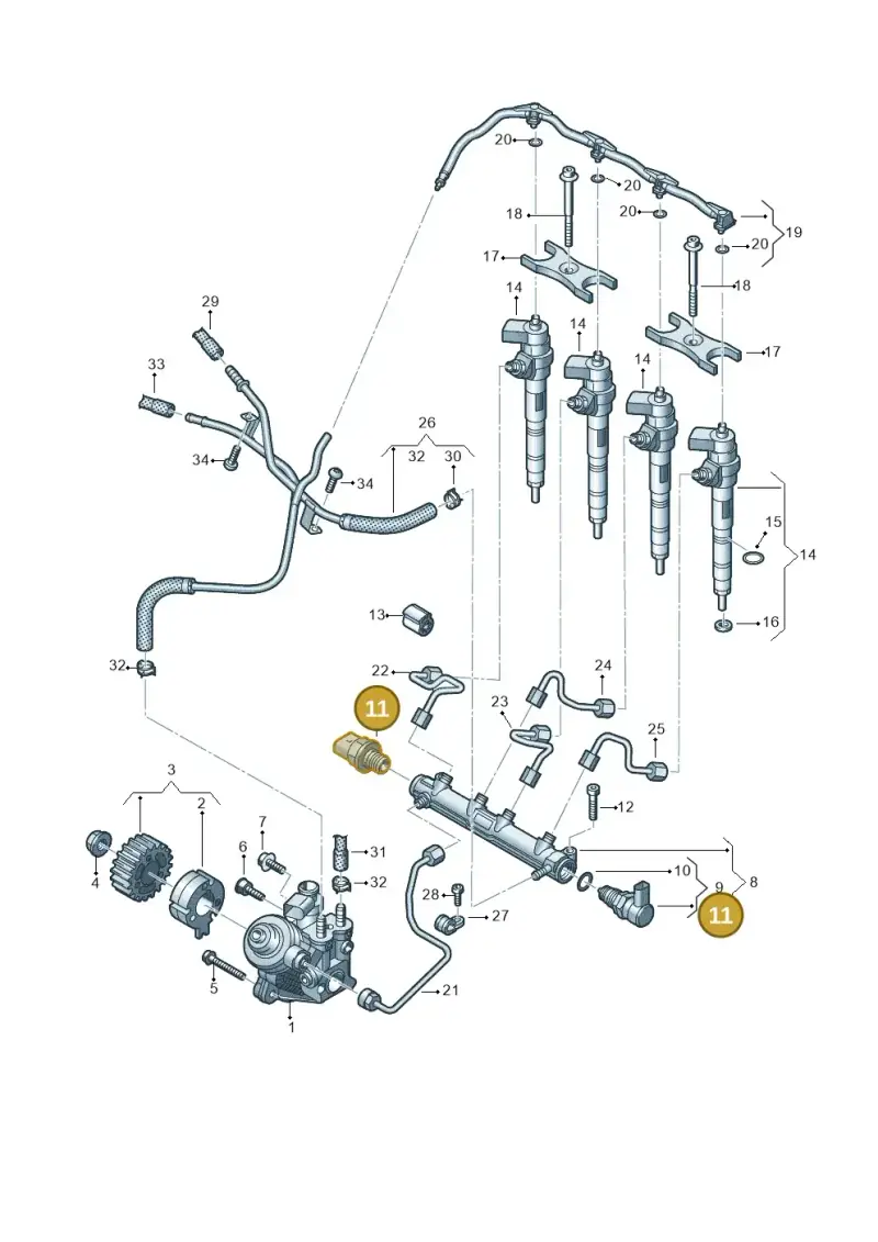 05L906054A — Volkswagen Tiguan 2.0 4Motion (2017-2024) diagram 793130020, position 11