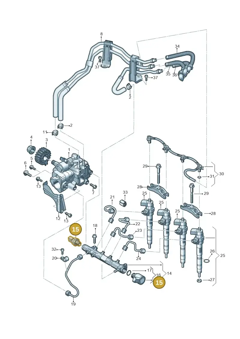 05L906054A — Volkswagen Transport. multivan (2019-2024) diagram 7ep130015, position 15