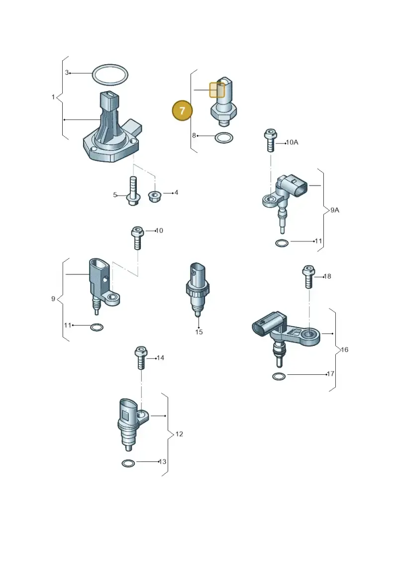 05L906054A — Volkswagen Tiguan 2.0 4Motion (2017-2024) diagram 833919040, position 7