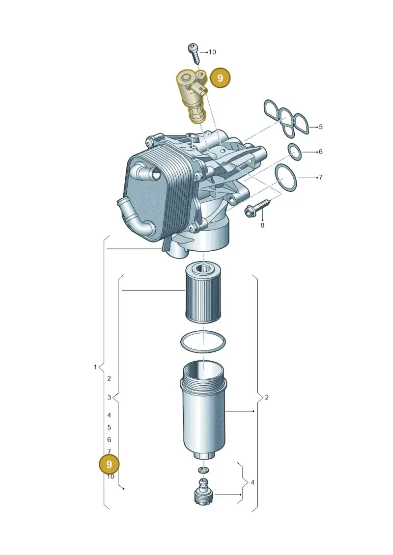 05L906455A — Volkswagen Tiguan 2.0 4Motion (2017-2024) diagram 793115080, position 9