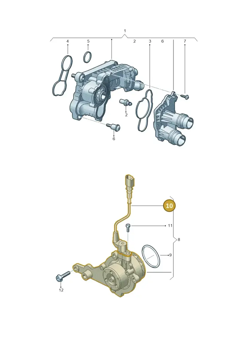05L907284 — Volkswagen Golf 2.0 BlueMotion (2019-2024) diagram 869121120, position 10