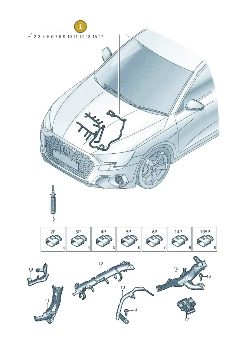 05L972610A — Audi A3 Sportback (2019-2025) diagram 596971400, position 1