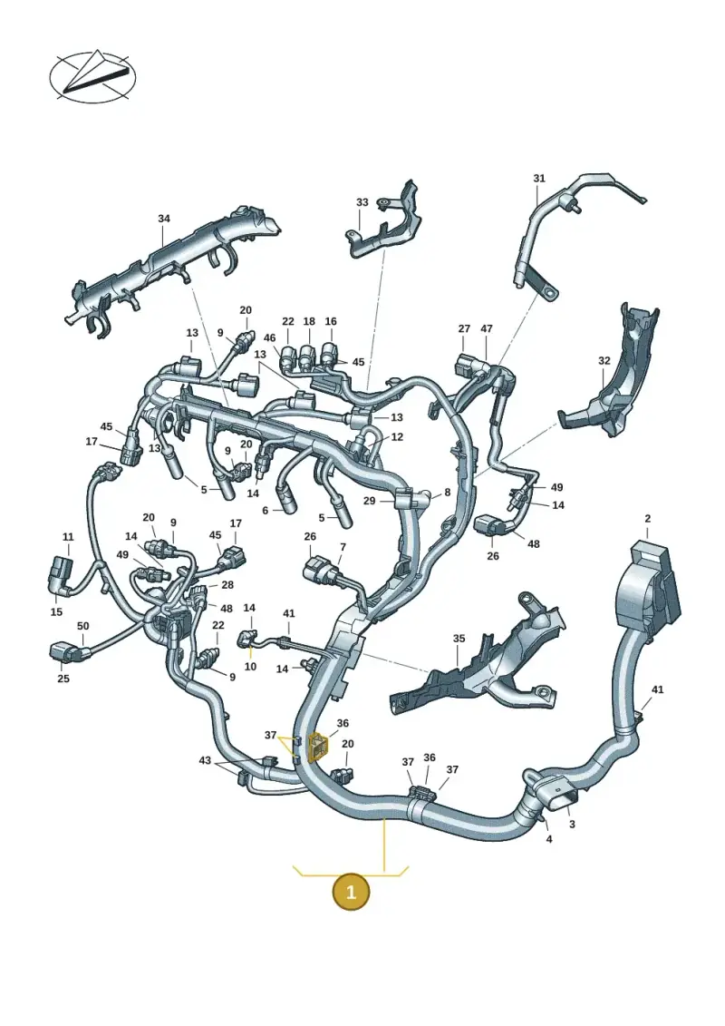 05L972610K — Volkswagen Golf 2.0 BlueMotion (2019-2024) diagram 5h0971016, position 1