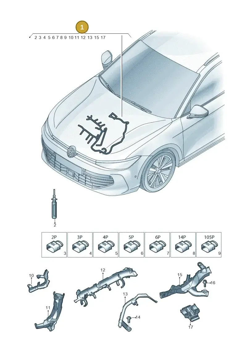 05L972610M — Volkswagen Passat estate (2023-) diagram 3j0971285, position 1