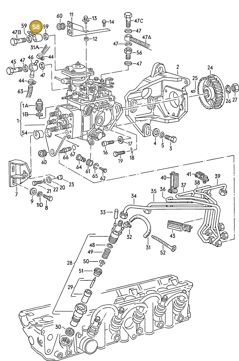 063133662B — Volkswagen LT, LT 4x4 (28-55) (1989-1995) diagram 109033500, position 58