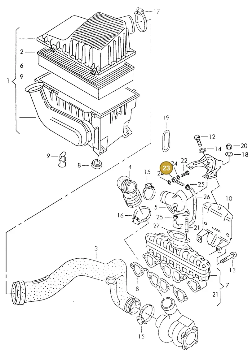 063133662B — Volkswagen Passat (1994-1997) diagram 147129380, position 23