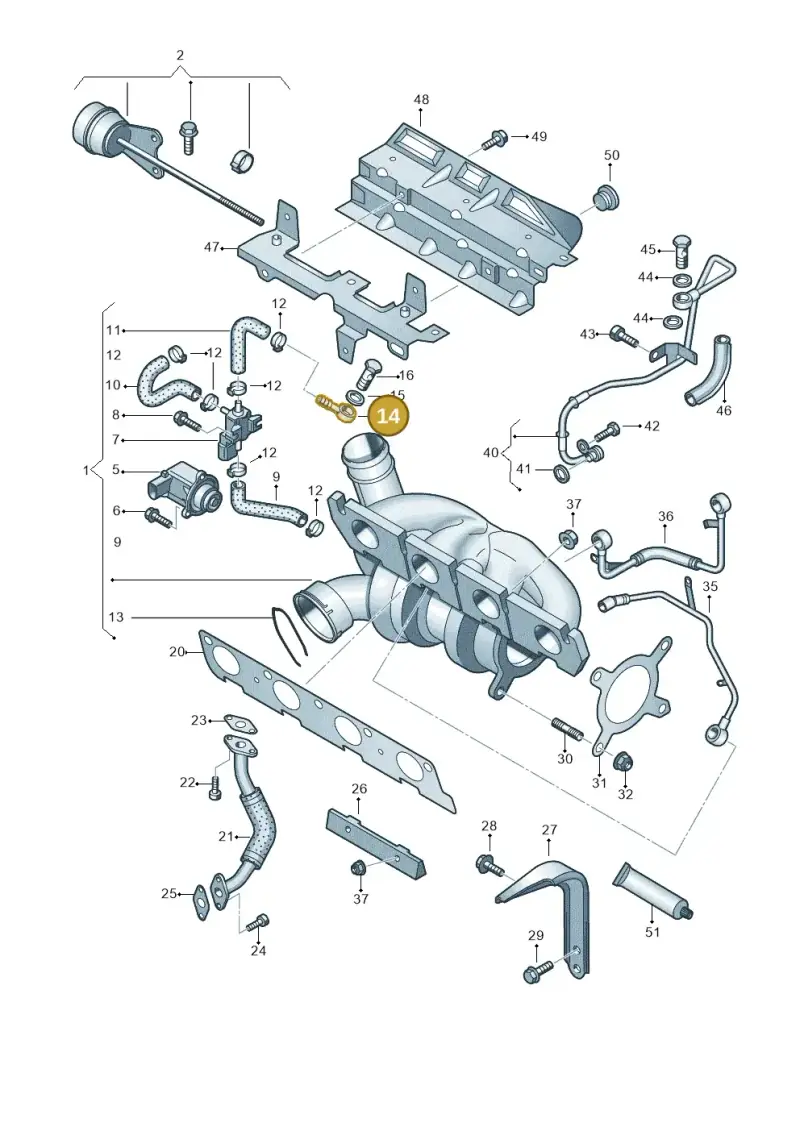 063133662B — Volkswagen Passat CC (2011-2016) diagram 645145520, position 14