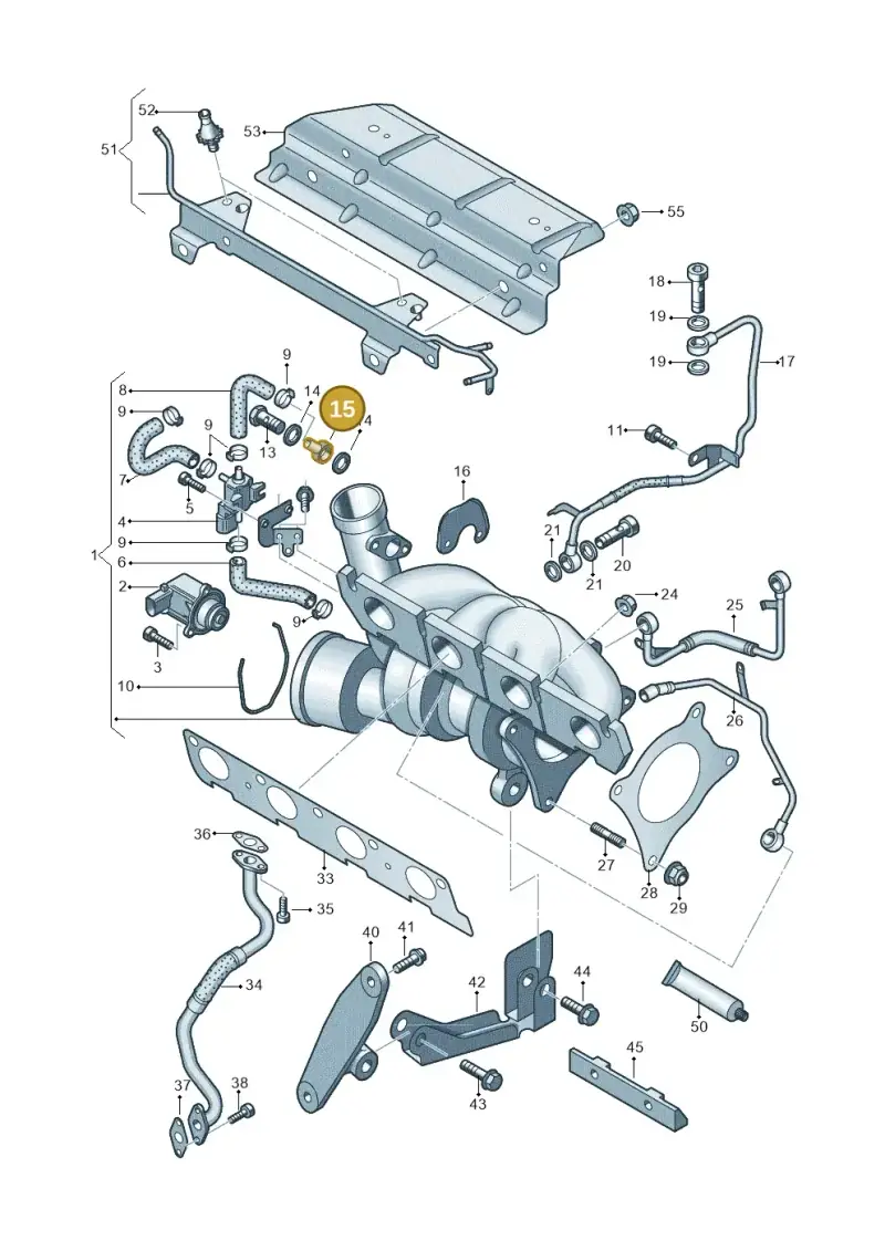 063133662B — Volkswagen Golf Cabriolet (2011-2016) diagram 651145580, position 15