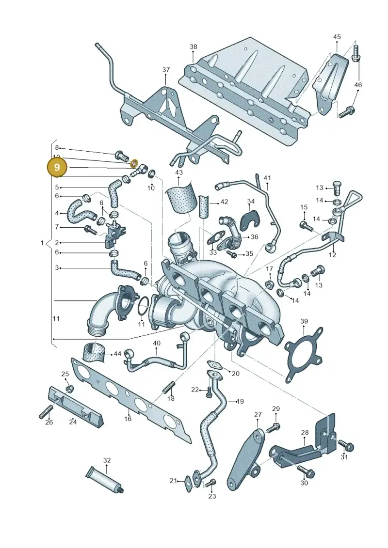 063133662B — Volkswagen Polo (2012-2014) diagram 747145580, position 9