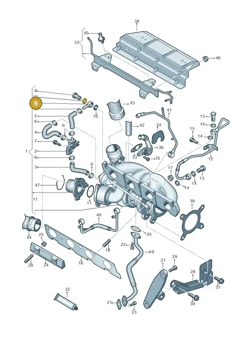 063133662B — Volkswagen Scirocco 2.0 (2014-2017) diagram 786145560, position 9