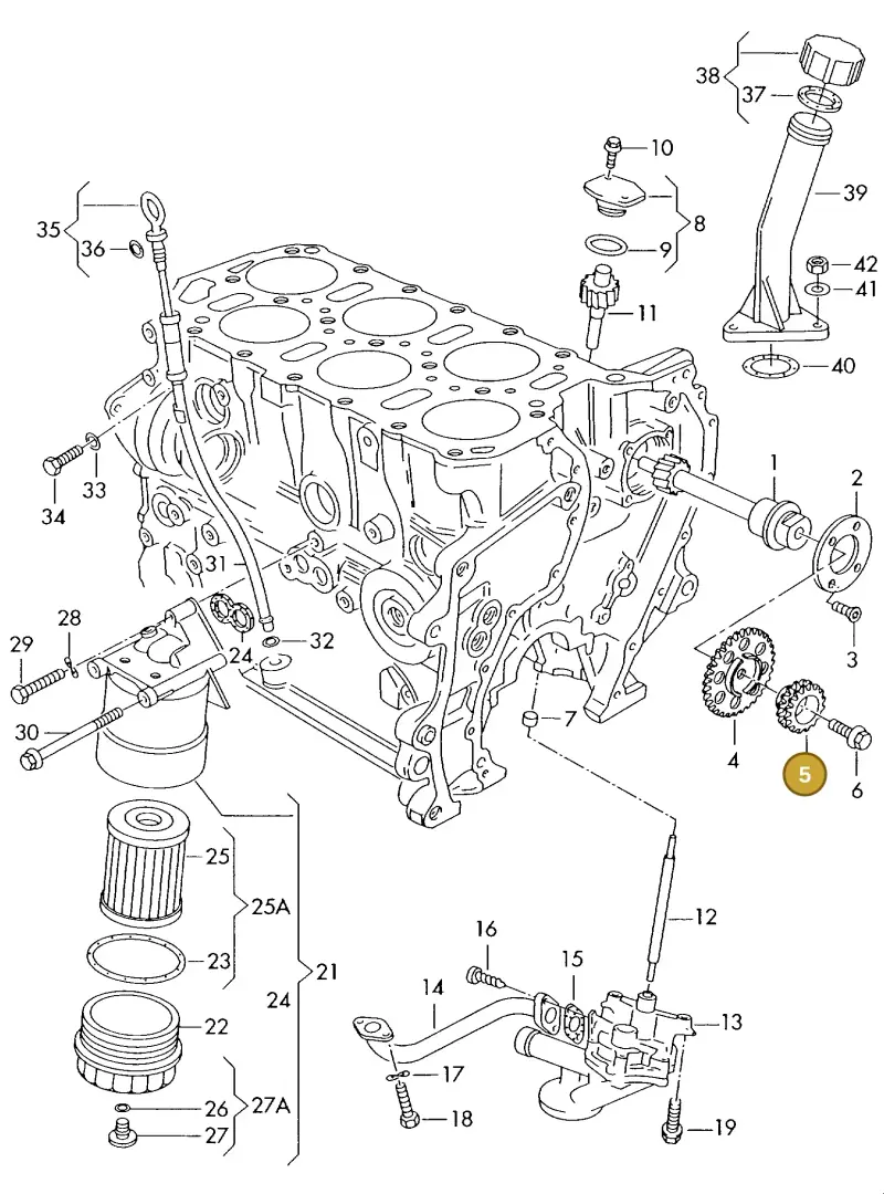 066109570 — Volkswagen Golf (1996-1997) diagram 121115400, position 5