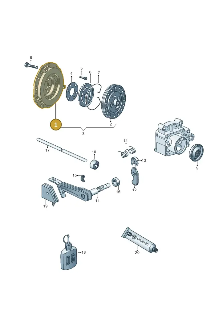 067141026B — Volkswagen GOLF VAR./VENTO (1996-1999) diagram 121141200, position 1