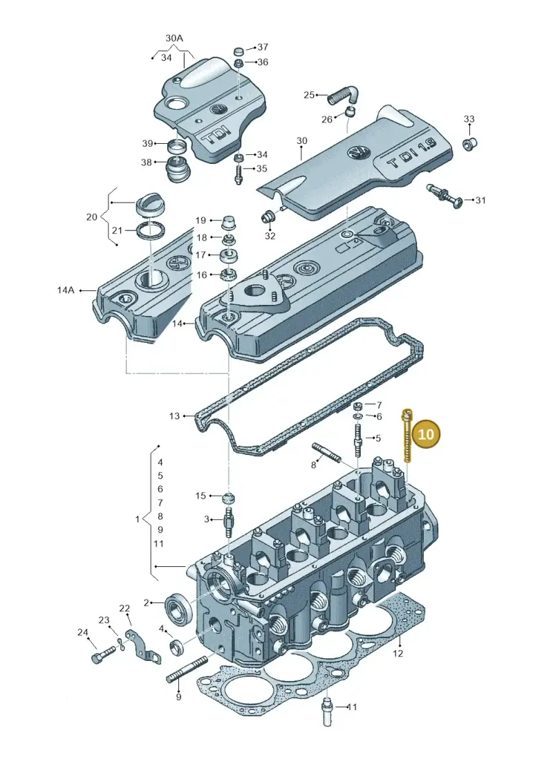 068103384A — Volkswagen CADDY-KOMBI/KASTENW.   06> (2005-) diagram 121103450, position 10